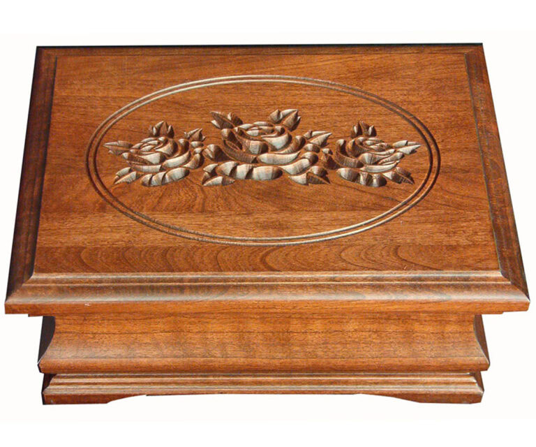 Custom Medium Jewelry Box - Cherry - Rose Lid