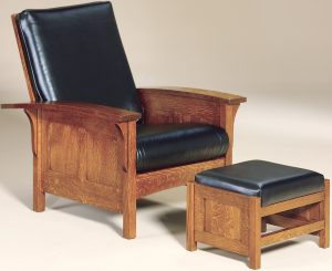 Bow Arm Panel Morris Chair with Footstool