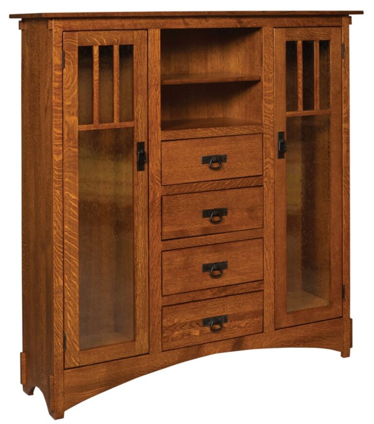 Custom Deluxe Mission Nine Shelf Four Drawer Bookcase