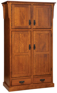 Mission Four Door Pantry with Drawer