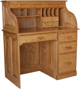 Single Pedestal Roll Top Desk