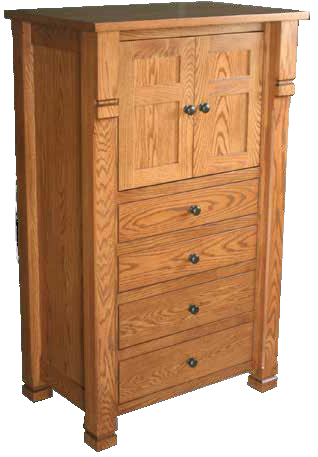 Amish Brockport Four Drawer Storage Tower