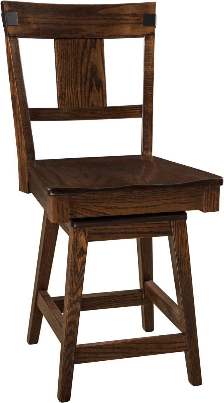 Amish Lahoma Hardwood Swivel Bar Stool