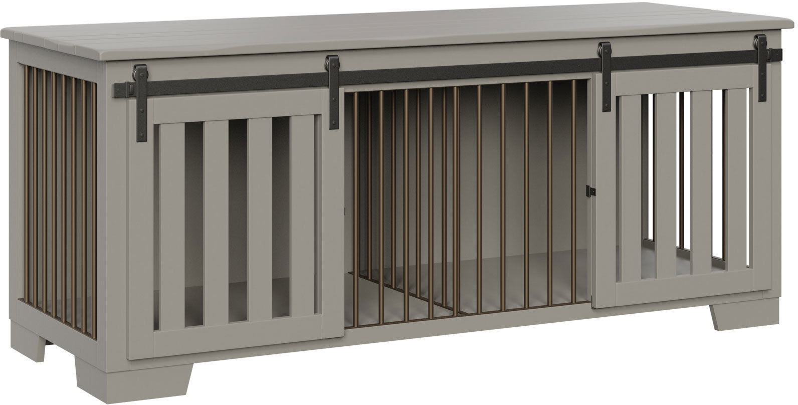 Custom Medium Dog Crate with Double Barn Door