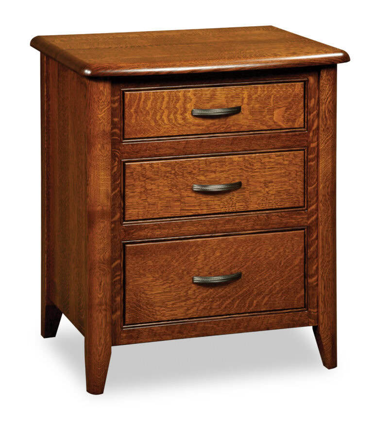 Custom Cascade Three Drawer Nightstand