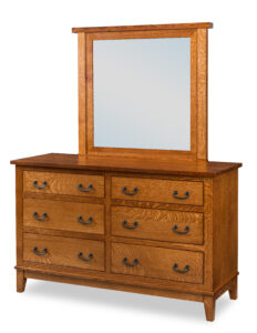 Sierra Mission Six Drawer Dresser with Mirror