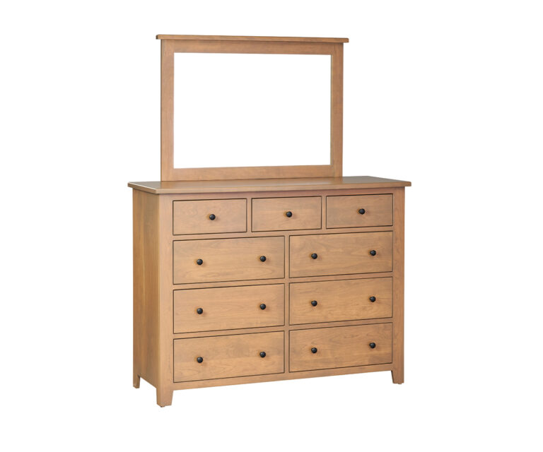 Custom Charland Nine Drawer Dresser with Mirror
