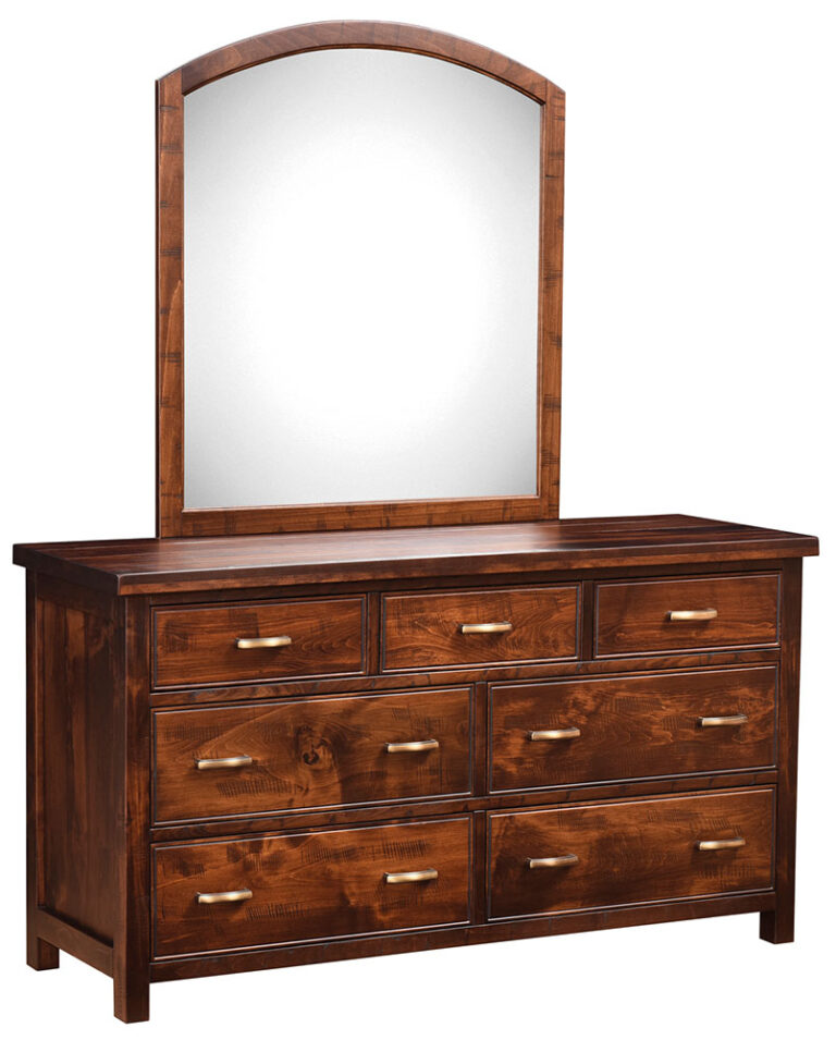 Custom Timbermill Double Dresser with Arch Mirror